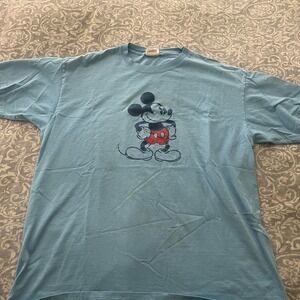 Disney Mickey Mouse XL blue cotton t-shirt with stains